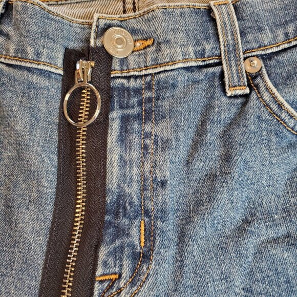 HUDSON SZ 27 Riley Relaxed Cropped Straight Exposed Zipper Stretch Jeans - Picture 5 of 15